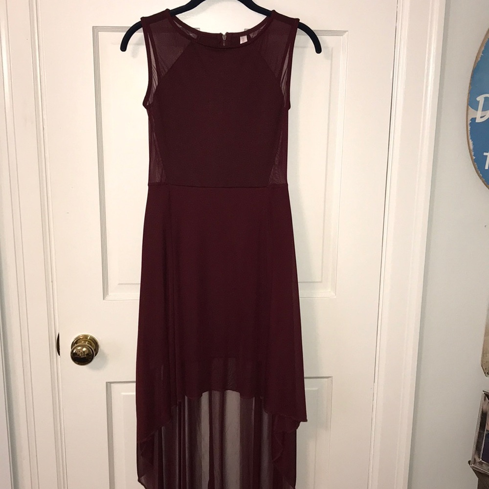 Maroon high low dress